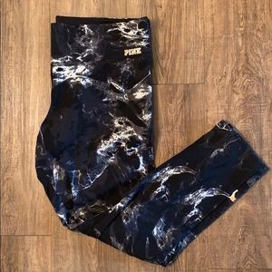 PINK Marble Capri leggings